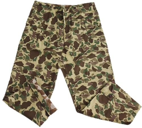 Pantalon de chasse américain HBT camouflage double face pour homme Réplique de la Seconde Guerre mondiale armée américaine