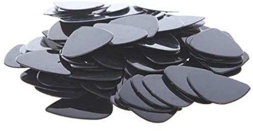 100-Pack Black Celluloid Guitar Picks Size Medium .71mm Plectrums for Acoustic and Electric Guitars Bulk Set for Music Mastery also Great for Necklaces or Earrings