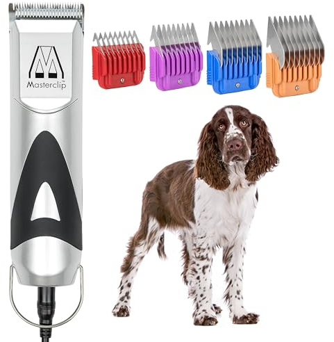 MASTERCLIP Hundeschermaschine für alle Spaniels Professionelles netzbetriebenes Hundeschneide-Set für Springer, Cocker, Feld, Arbeiten & American Spaniel Ideal für seidiges, gefiedertes, langes,