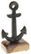 Macosa CP66339 Ancre décorative en métal 15 cm sur socle en bois Décoration maritime pour salle de bain Noir
