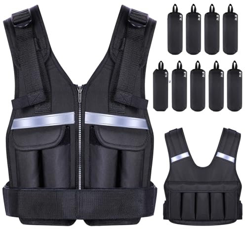 Sportneer Verstellbare Gewichtsweste 0,9-8kg, 9-in-1 Schnell Verstellbare Laufweste für Männer und Frauen, Krafttraining, Calisthenics und Gym, Hochwertige Weight Vest