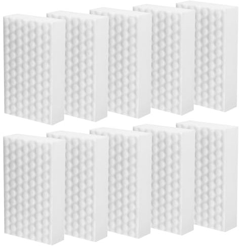 10 Pcs Borrador Magico, Esponja Mágica, Esponja de Limpieza, Borrador Mágico Limpiadora, Esponja Borradora de Suciedad para Limpieza Hogar, Cocina, Pared, Baño, Pisos, Zapatos - Blanca