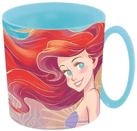 ILS I LOVE SHOPPING Tasse en plastique 350 ml pour micro-ondes avec poignée Enfants petit déjeuner BPA-free pour ARIEL Petite Sirène