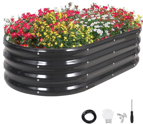 GoCampDirect Bancal de metal, resistente a la intemperie de acero para balcón y jardín, color gris 1