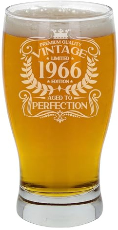Always Looking Good 59:e födelsedagspresent för män vintage 1966 åldrad till perfektion graverad pint ölglas present för 59 år gammal etsad cider, lager, öltulpan pintglas