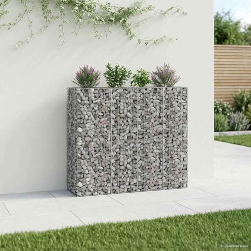 Ordellia Lit surélevé gabion 2 pcs Argenté 170 x 50 x 150 cm structure en acier galvanisé solide pour jardin extérieur clôture résistante à la corrosion solution pratique pour culture légumes herbes