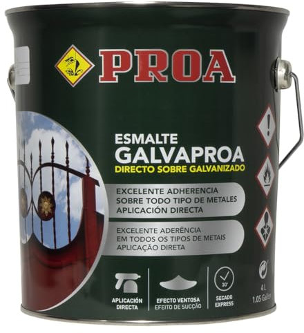 Esmalte Forja directo sobre galvanizado o hierro. Galvaproa Forja. GRIS PERLA 4L.