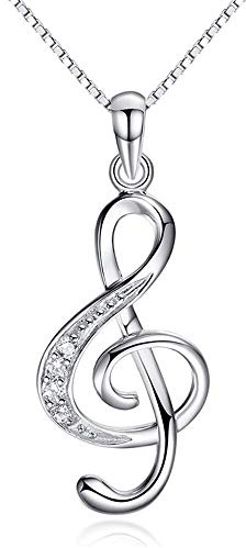 Chandler 925 silverhalsband kubisk zirkonia musiknoter hänge halsband S925 sterling silver kvinnor flickor smycken gåva