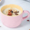 Arawat Groß Tasse Müslischalen mit Henke XXL Kaffeetasse Gross Keramik Teetasse mit Löffel Untersetzer 600 ml Kaffeebecher Müsli Schale Tasse Geburtstagsgeschenk Kaffee Tasse Cappuccinotasse Geschenk