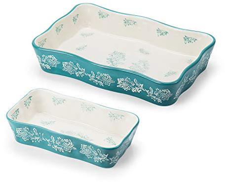 Baking Dish Casserole Dish Ceramic Lasagna Pan 2-Pcs Bakeware Sets Baking Dishes Baking Set Baking Dish Set