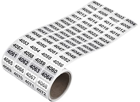 sourcing map 4001 to 5000 Consecutive Number Stickers Inventory Label Black Numbers for Office Warehouse Numbering Classification