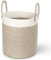 Larkumio Wäschekorb Faltbar Geflochten Aufbewahrungskorb, Wäschesammler mit Griffen Waschenkorbe Laundry Baskets Baby Kinder, Wäsche Organizer for Badezimmer Wohnzimmer Babyzimmer, Kaki