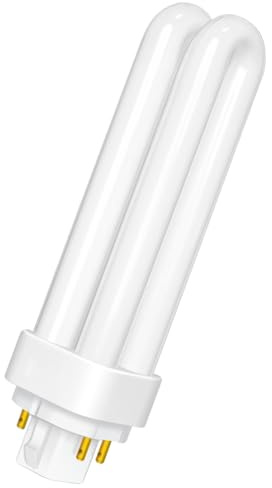 13W G24q-1 Compact Fluorescent Lamp 4 Pin, Warm White 2700K, 850LM, 2U Double Tube Energy Saving Lamp, 220V PLC CFL Light Bulb, Non-Dimmable，Suitable for Corridor, Bathroom, Bedroom, Kitchen, 1 Pack