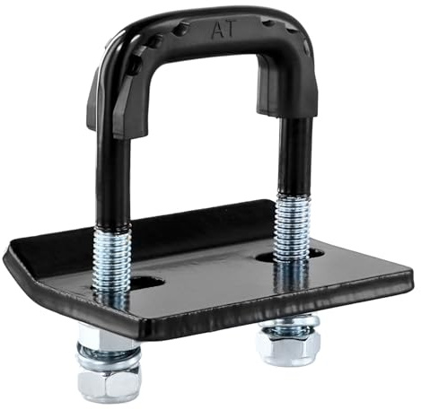QWORK® Högeffektslås kopplingsklämma för släpvagnar och fordon – inre bredd 5 cm – smidda stål och gummibeläggning – anti-skallra stabilisator