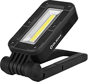 OLIGHT Swivel COB Working Lamp Rechargeable 400 Lumens with Magnetic Base and Hanging Hook, 180° Adjustable Stand and 2 Light Levels Worklight for Grill, Camping and Emergency (Black)