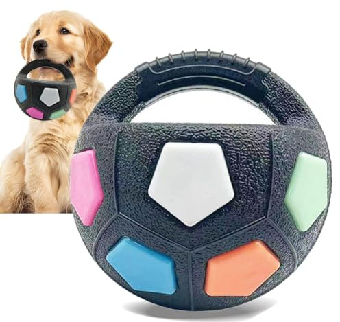 Coogime Jouet pour chien - Balles de chasse pour chiens - Balle robuste et polyvalente - Ballon de football flottant à la surface de l'eau - Jouet pour chiens de taille moyenne et grande - Noir