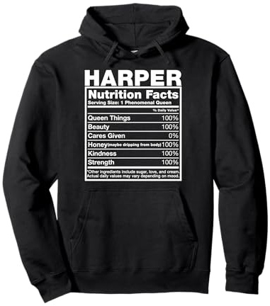 Harper Nutrition Facts T-Shirt d'anniversaire avec nom Harper Sweat à Capuche