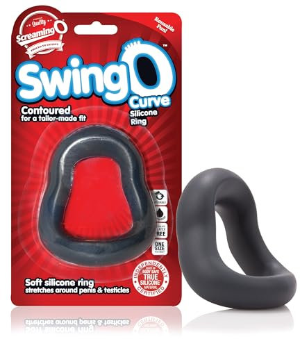 Screaming O Swingo Curved Silicone Cock Ring, Grey
