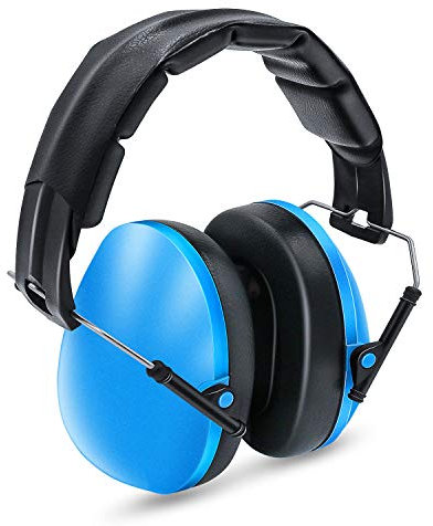 Ear Defenders Kids, Lookka Foldable Adjustable Hearing Protection Noise Cancelling Blue Ear Muffs for Children Baby (6 Months to 14 Years Old)
