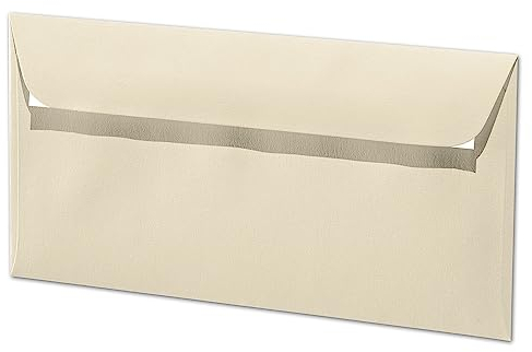 ARTOZ 50x Briefumschläge DIN Lang Chamois 100 g/m² selbstklebend - DL 224x114 mm - Kuvert ohne Fenster - Umschläge mit Haftklebung Abziehstreifen
