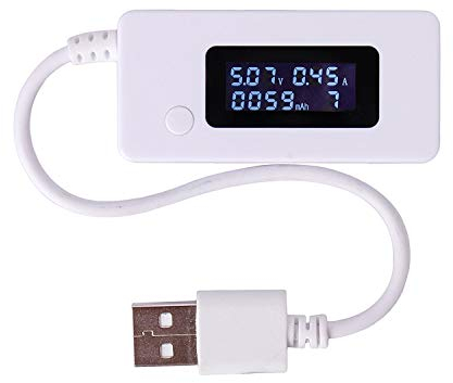 ARCELI Cola blanca Pantalla LCD retroiluminada Pantalla digital LCD Amperímetro USB voltímetro capacidad de carga detector de mesa de prueba