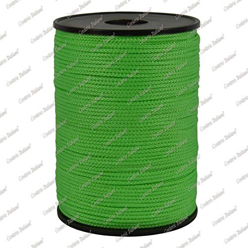 Corderie Italiane 006060086 Cordino minimal verde flu, 1,5 mm, 100 mt