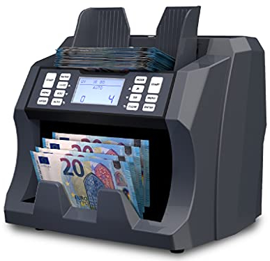 Detectalia V75 Banknotenzähler und Geldscheinprüfer für jede Währung, 27 x 21 x 24 cm