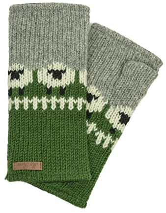 Pulswärmer im Schaf Design Modell Samarina Grün