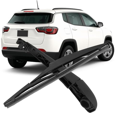 Limpiaparabrisas Trasero de Coche Reemplazo para Jeep Compass 2017-2022, Juego Brazo Hoja Kit de limpiaparabrisas Trasero Coche Impermeable Reemplazo para Toyota Highlander 2020-2021/RAV4 2013-2018