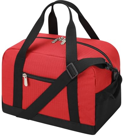 Sporttasche klein, Reisetasche 12L Mini Handgepäck Tasche für Weekender, Fitnesstasche 30x20x25cm-Rot