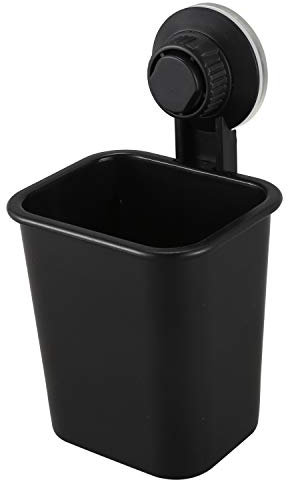 Giilayky 1 PC Suction Cup Toothbrush Cup Holder Rack Plastic Holder Toothpaste Storage Box for Kitchen Bathroom Toilet Black