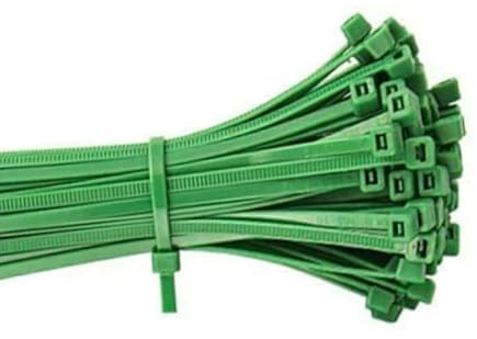 100 stycken gröna plastklämmor för trädgårdsarbete och elektriker (2,8 x 300 mm)