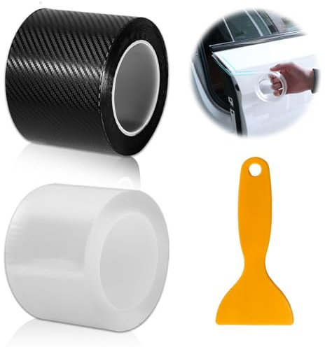 KUBDPQOR Transparenter Auto Folie & Fahrrad Schutzfolie – Schutz für Lack und Rahmen, Selbstklebend, 5cm x 5m Rollen inklusive Rakel