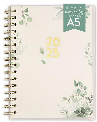 heaven+paper A5 Terminplaner 2025 heavenly Planner - eleganter Wochenplaner Ringbuch deutsch - Weekly Planer 2025 mit Sticker – Premium Buchkalender Register & Feiertagen (GREEN)