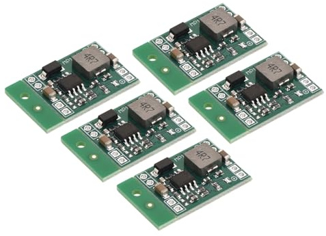sourcing map DC-DC Buck Converter Voltage Regulator Step Down Fixed Power Module MP1584 4.5-28V to 5V 3A for Power Adjustment Power Transformers 5 Pcs
