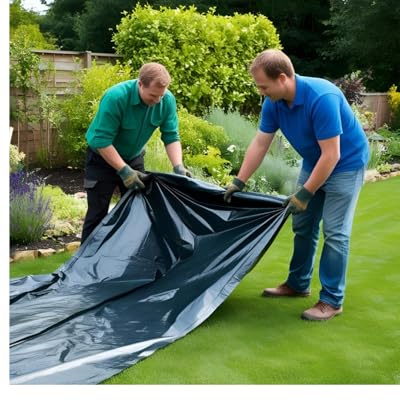 Black Plastic Sheeting – 2m x 3m Heavy-Duty Plastic Sheet – Waterproof & Opaque – Multipurpose Polyethylene Sheet for Garden, Construction, Paint Protection, Vapor Barrier, Ground Cover - Pack of 2