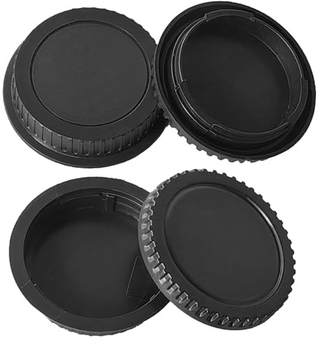 2 Pack Front Body Cap and Rear Lens Cap Cover Compatible with Canon EOS EF/EF-S Lenses, Fits EOS Rebel T7, T6, T5, 90D, 80D, 77D, 70D, 60D, 5D, 6D, 7D, 1DX, 200D, SL3, SL2, T8i, T7i, T6i, T5i & More