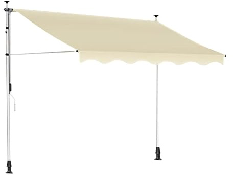Tenda Da Sole A Morsetto per Esterno, Tenda Da Sole Verticale, Tenda Da Terra Retrattile, Altezza Regolabile, Non Necessita Di Foratura, Telaio Retrattile, Adatto per La Protezione Solare Esterna(Whit