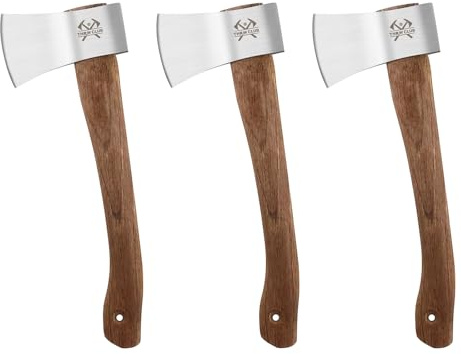 THRWCLUB Throwing Axe, 3 Pack 14.6 Throwing Hatchet with High Carbon Steel & Wooden Handle, Great for Axe Throwiing Game, Competition and Recreation, Gift for Men