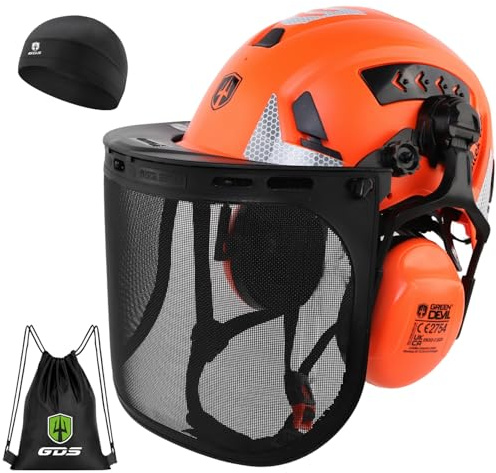 GREEN DEVIL Voltek Forest Air Casco protettivo per lavori forestali in ABS, per lavori di lavoro elevati, certificazione EN12492, superato EN397, assorbimento degli urti e resistenza alla penetrazione