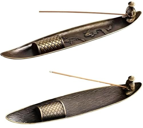 yolzhxe 2 Pièces Porte Encens, Réutilisable Forme de Bateau Bruleur Encens, Incense Holder avec des Trous Convient pour la Décoration de la Maison, du Yoga, de la Méditation et du Bureau