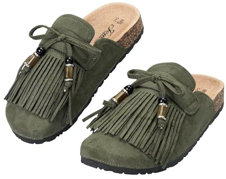 CLEIKS Pantofole Ortopediche Donna Scarpe Estive Antiscivolo Zoccoli Eleganti con Supporto per l’Arco Plantare (Verde,40EU,WCT260409-15)