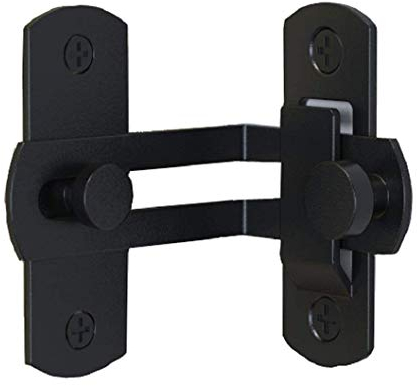 YUM (nero) Bullone serratura a battente a 90 gradi Porta per fienile Serratura ad angolo retto Battente per porta ad arco