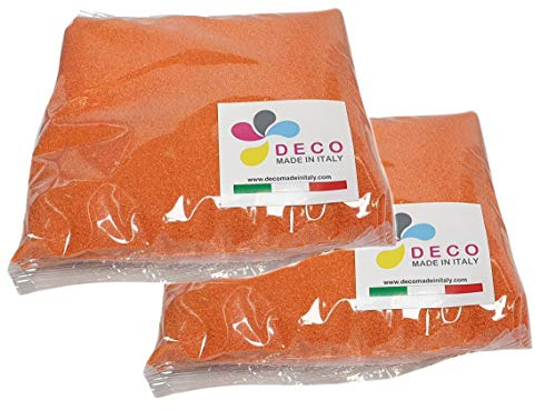 Decomadeinitaly Sable coloré pour décorations 0,3/0,7 mm Lot de 2 kg. (Orange)