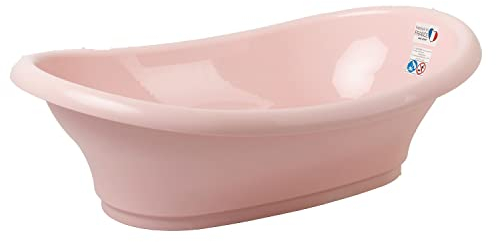 THERMOBABY - Baignoire VASCO - Bain de bébé - Pratique - Innovante - De la naissance à 10 mois - Rose Poudré - Fabriqué en France