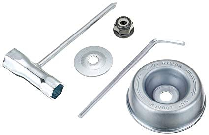 Yieking - Kit adaptador de cuchilla para desbrozadora Stihl FS55 FS56 FS80 FS85 FS90 FS100 FS110RX FS120 FS130 FS200 FS250 FR220 FR350 FR450 FR480 (placa de deslizador, arandela de empuje, tuerca de