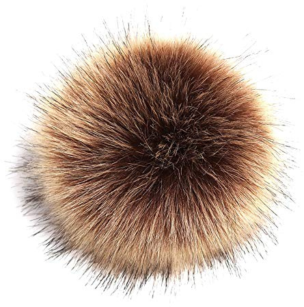 Verliked 12 Cm Fausse Fourrure Pom Fausse Fourrure Cheveux Moelleux Pompon Boule Bricolage Poms Boule pour Chapeaux écharpes Gants Sacs Brun