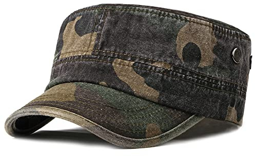 Nanwansu Military Army Hat Men Women Baseball Cap Flat Top Cap Camo Cadet Cap