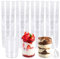 Vasos para Postres, 60 Piezas Vasos de Postre Redondos con Cucharas, Vasitos para Aperitivos, 100ml Vasos de Plástico Transparente, Mini Tazas de Postre, Vasitos Plastico para Postres, Mousse, Pudin