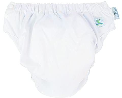 Blümchen - Kinder & Erwachsenen Stoffwindel (Inkontinenzslip mit Druckknöpfen) - Weiß Größe S (Erwachsene) | Bundweite 75-115 cm